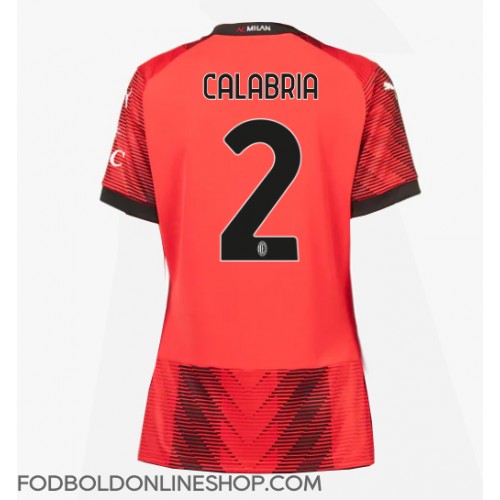 AC Milan Davide Calabria #2 Hjemmebanetrøje Dame 2023-24 Kortærmet